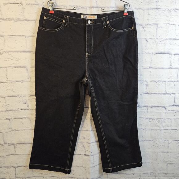 Faded Glory Stretch Vintage Women's Black Denim Jeans Size 16 (35×22) Y2K - Picture 1 of 4